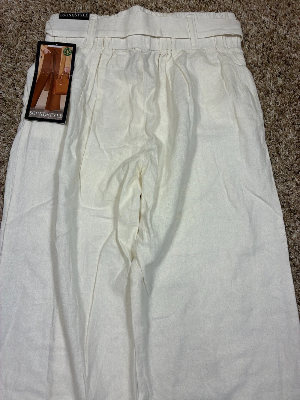 Soundstyle Fifth Avenue Linen Blend High Waisted Wide Leg Pants - Picture 9 of 12